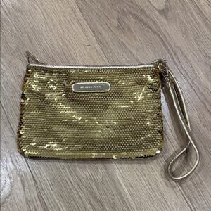 Michael Kors Gold Sequin Zip Top Wristlet